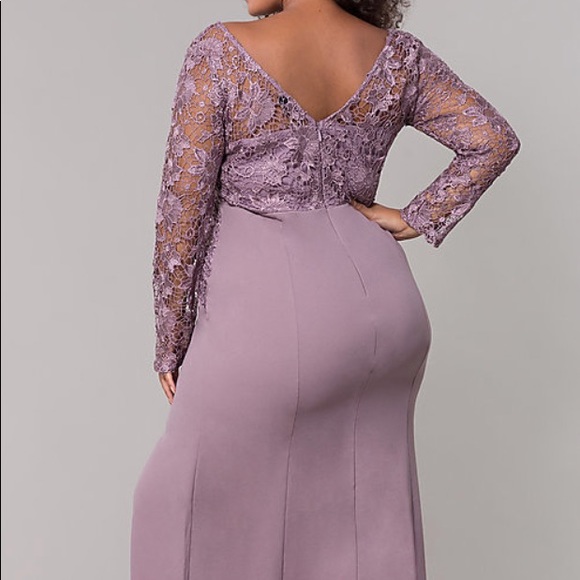 NWT Purple Lace Plus Size Evening Gown - Picture 4 of 5